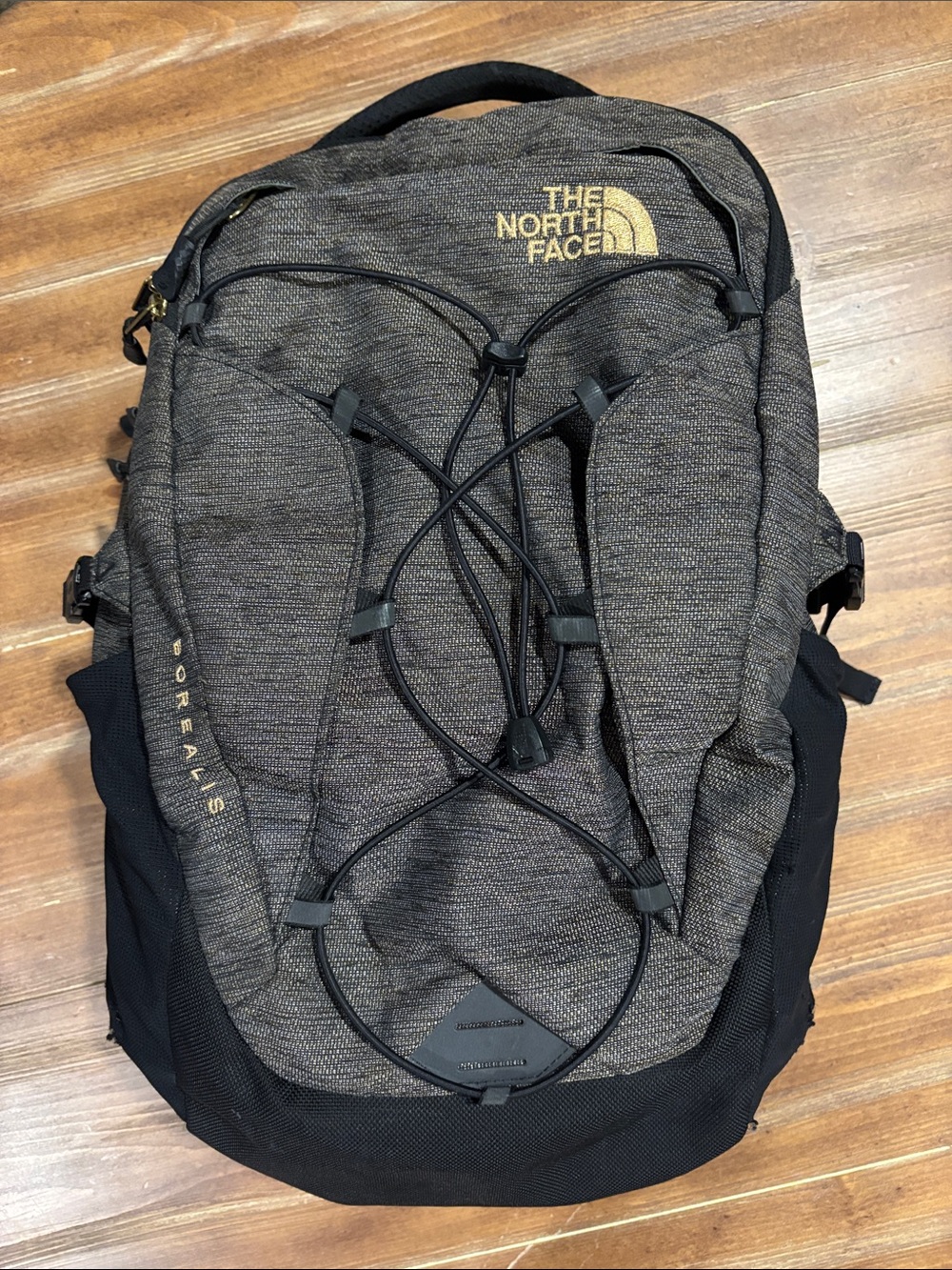 The North Face Borealis Backpack - Grey/Black with Gold Hardware